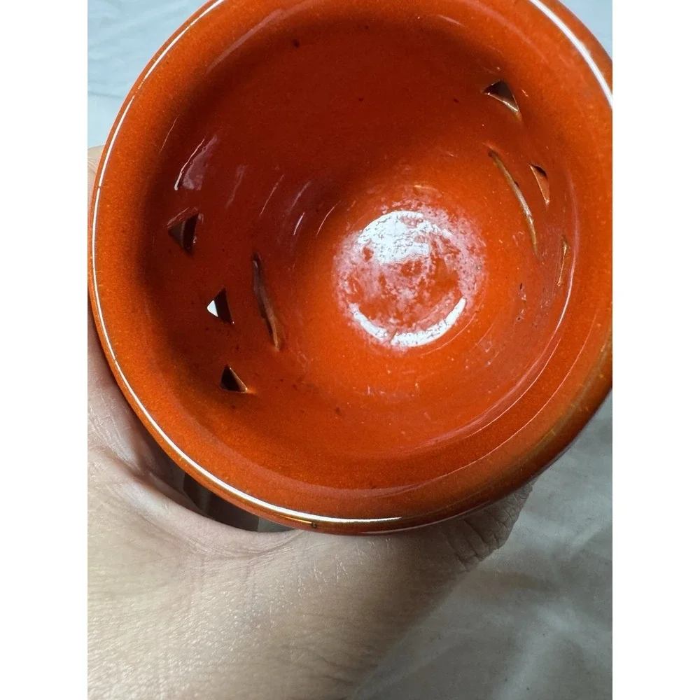 Jack-O-Lantern Halloween Pumpkin Ceramic Candle Holder Orange Pier1 Vintage